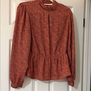 DR2 Tan, mauve, cream Speckled Blouse M